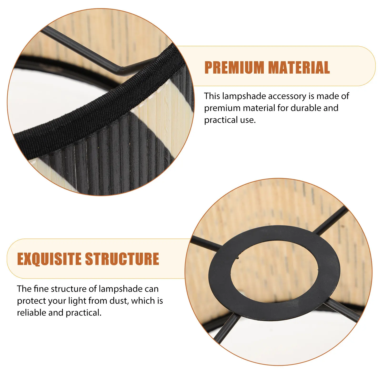 Geometric Pattern Bamboo Lampshade Decorative Light Cover Replacement Lamp Accessory Creative Home Light Cover