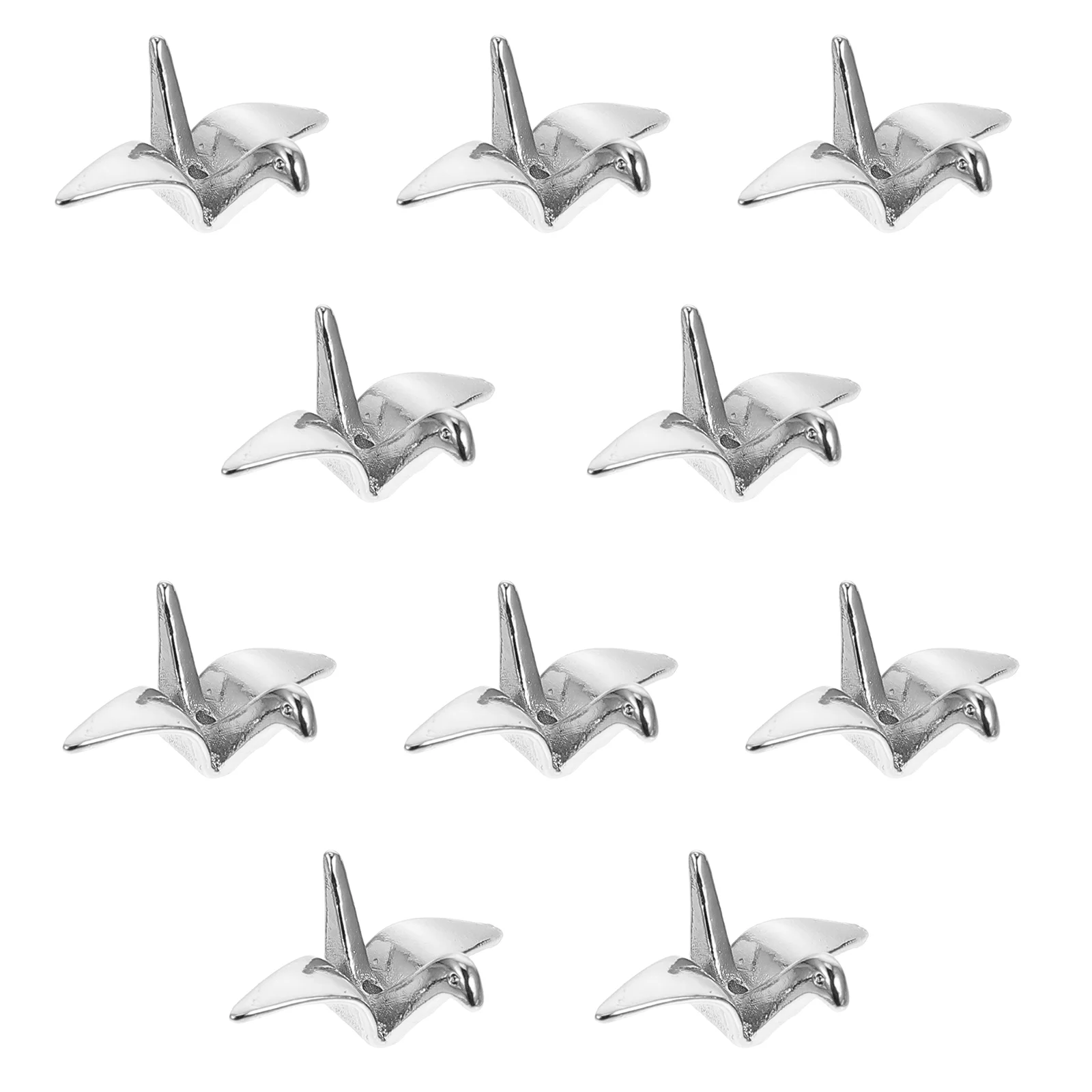 10 Pcs Paper Crane Pendant DIY Headdress Accessories Vintage Hair Stick Charms Copper Clips Travel Festival Hairpins Party