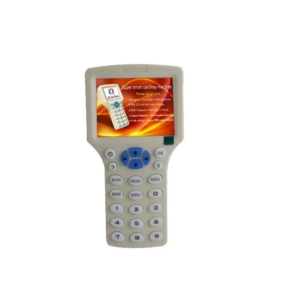 10 Frequency RFID NFC Duplicator USB Programmer 125KHz 13.56MHz Smart Card Reader Writer Encrypted LCD Screen NFC Card Copier