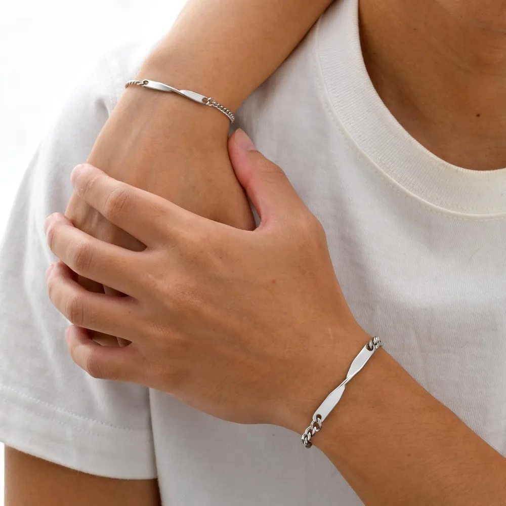 Tigrade الفولاذ المقاوم للصدأ موبيوس أساور للأزواج للنساء الرجال الفضة/الذهب اللون قابل للتعديل سوار الحب مجوهرات هدايا عيد الميلاد #3