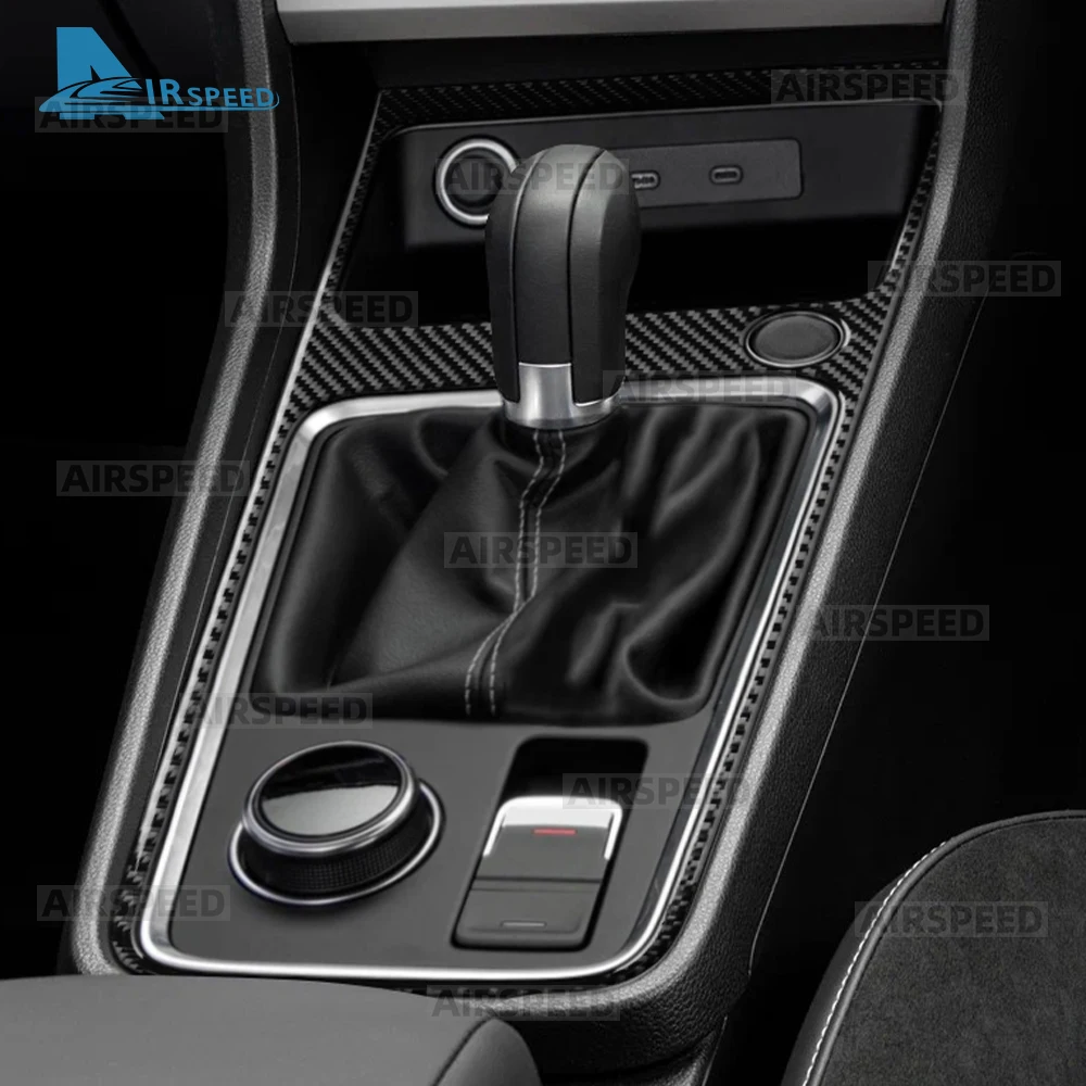 

Настоящая мягкая наклейка из углеродного волокна с левым рулем для SEAT Ateca 5F 2016-2025 для Cupra Ateca 5F 2018-2025, автомобильная панель переключения передач