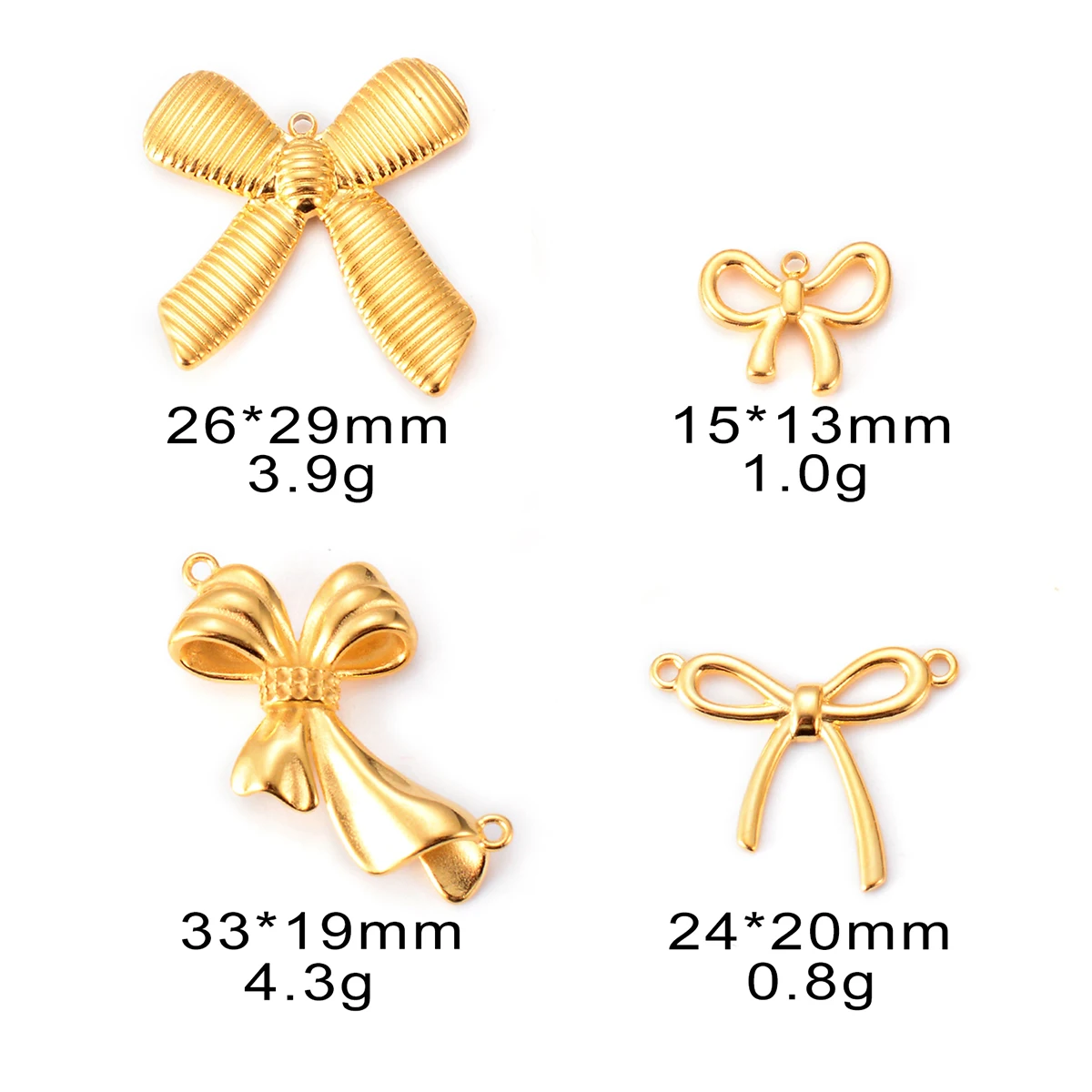 Wholesale 4pcs/lot Butterfly Knot Charm Connector Stainless Steel Pendants DIY Necklace Jewelry Making Accessories No Fade