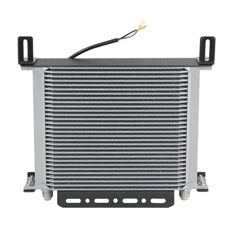 

Oil Cooler Universal AN-8 3/4"-16 UNF 30 Row + 7" Electric Fan Kit with New Type Mounting Bracket Kit Transmission Aluminum