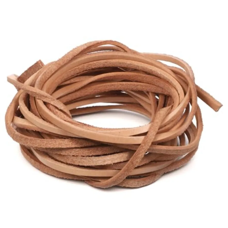 Bruislard 3mm Flat Leather Cord 5 Metres Leather Shoe Lace Leathers String Leathers Shoe Laces, Leathers Lanyard, Leather-Neckl