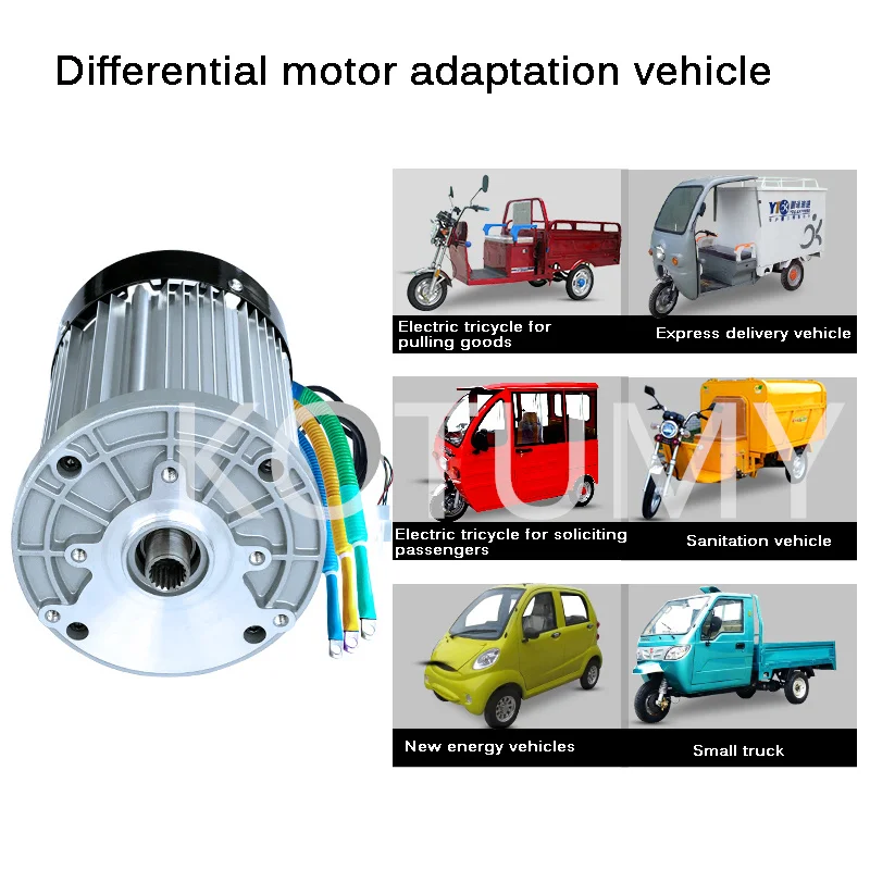 Imagem -06 - Motor Diferencial sem Escova do Triciclo Elétrico Alta Velocidade 3000w 2500w 60v 72v 4600rpm