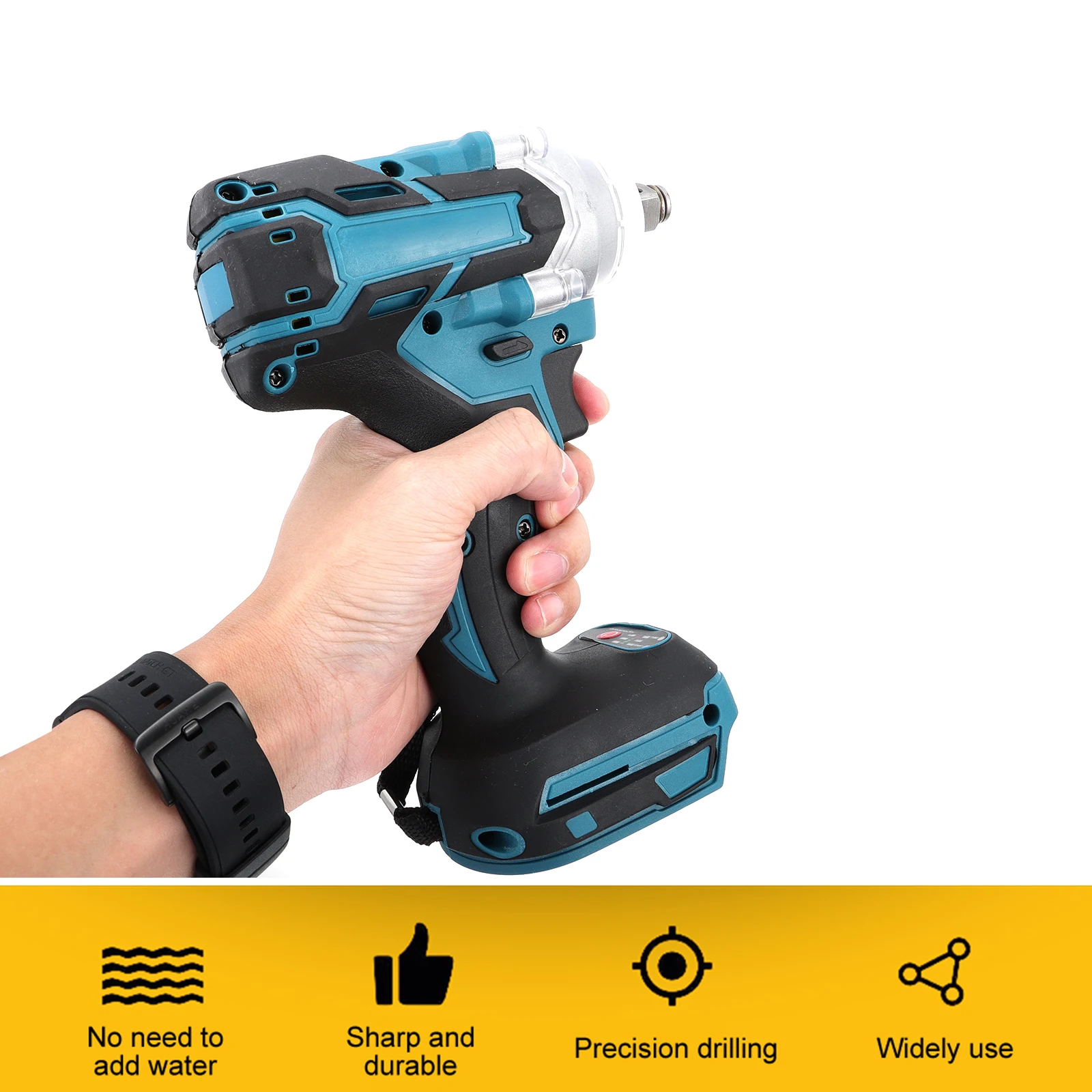 

Electric Wrench Rechargeable Cordless Impact Driver Powerful Multi Purpose Rechargeable Power Tool High Hardness Wear