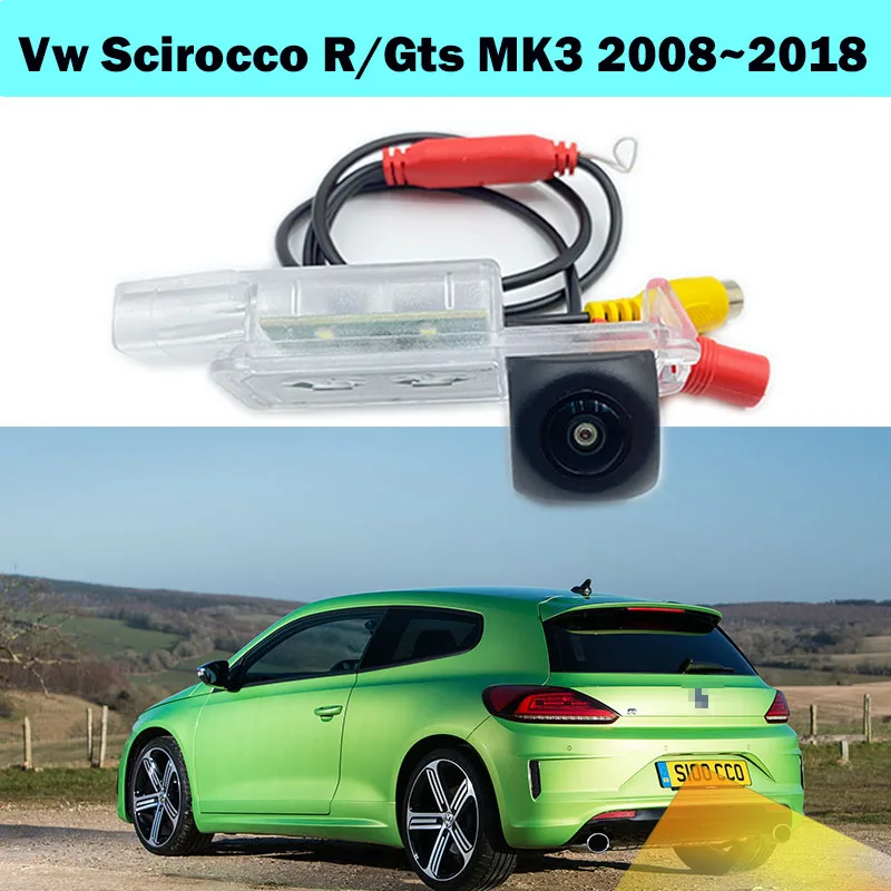 HICAMRUI HD Rear View Reverse Camera for Volkswagen VW Scirocco 3 R Gts MK3 2008 - 2018 CCD Night Vision NTSC Camera OEM Style