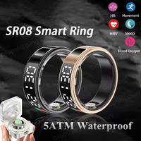 SR08 Smart Ring Men Women LED Display Screen Heart Rate Blood Oxygen Monitoring Multi Sports Modes 5ATM Waterproof 2025
