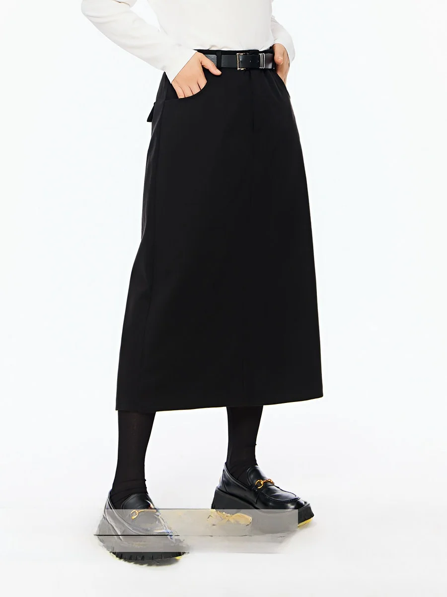 

Bla A-Line Long f Skirt for Women High Waist Cover Hip OL Sle Commute Suitable Daily Wear Stand Fit Autumn New Arrival