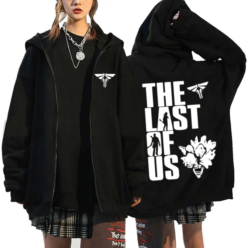 

Hot The Last of Us Printed Hoodies Hip-hop Zipper Hoodies Autumn Winter Streetwear Sweatshirt Women Men Long Sleeve Zip Coat Top