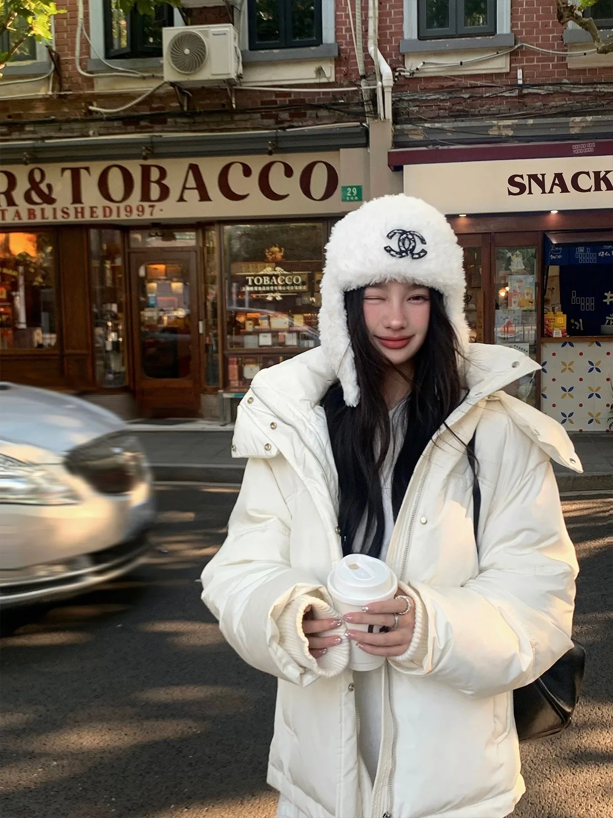 

Chien Thiened down Cotton Jaet Women's Winter Coat Stand Collar Windproof Warm Hooded Bread Sle White Outerwear