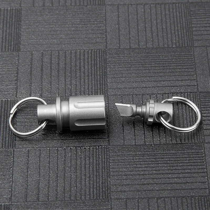 1 Piece Titanium Quick Release Keychain Detachable Double-End Swivel Key Chain Connector Kit Titanium Alloy