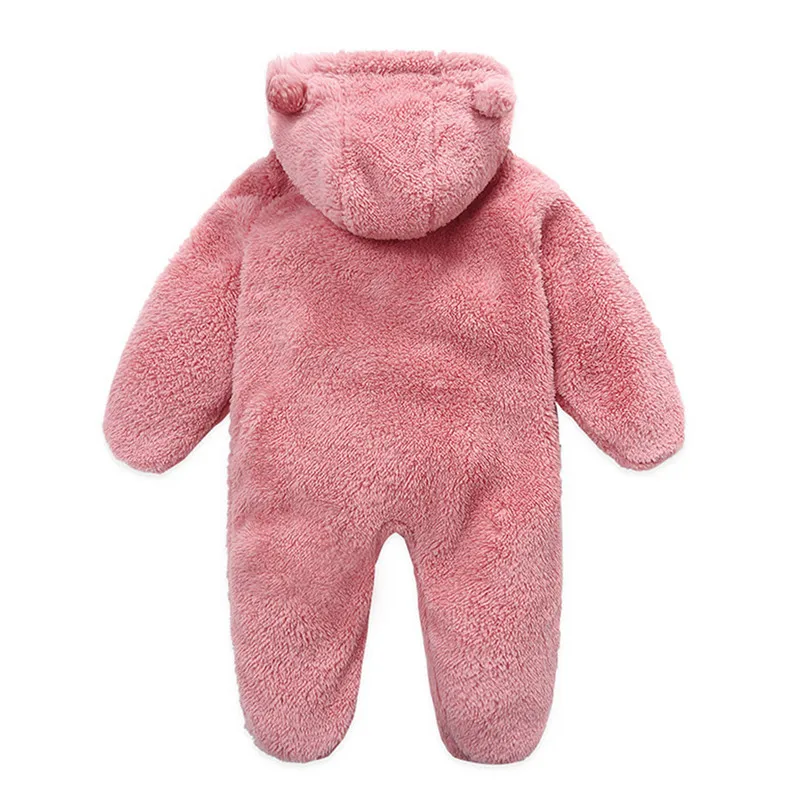 Newborn Baby Boy Girl Romper Autumn Winter Clothes Long Sleeve Hooded Zipper Closure Jumpsuit for Kids Infant Baby Clothing