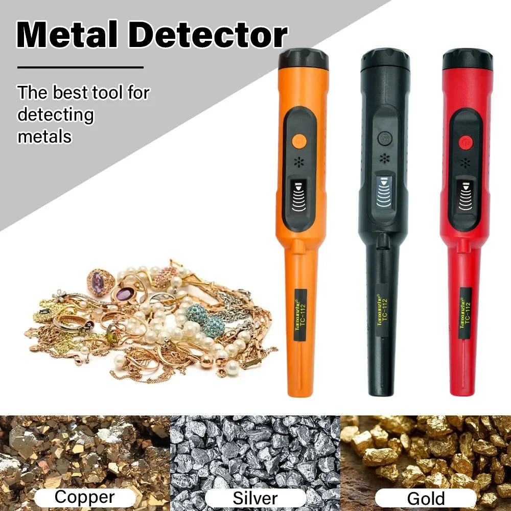 Detector de Metales portátil TC-112, escáner subterráneo de alta sensibilidad, varilla de posicionamiento impermeable, búsqueda para joyería de oro y plata