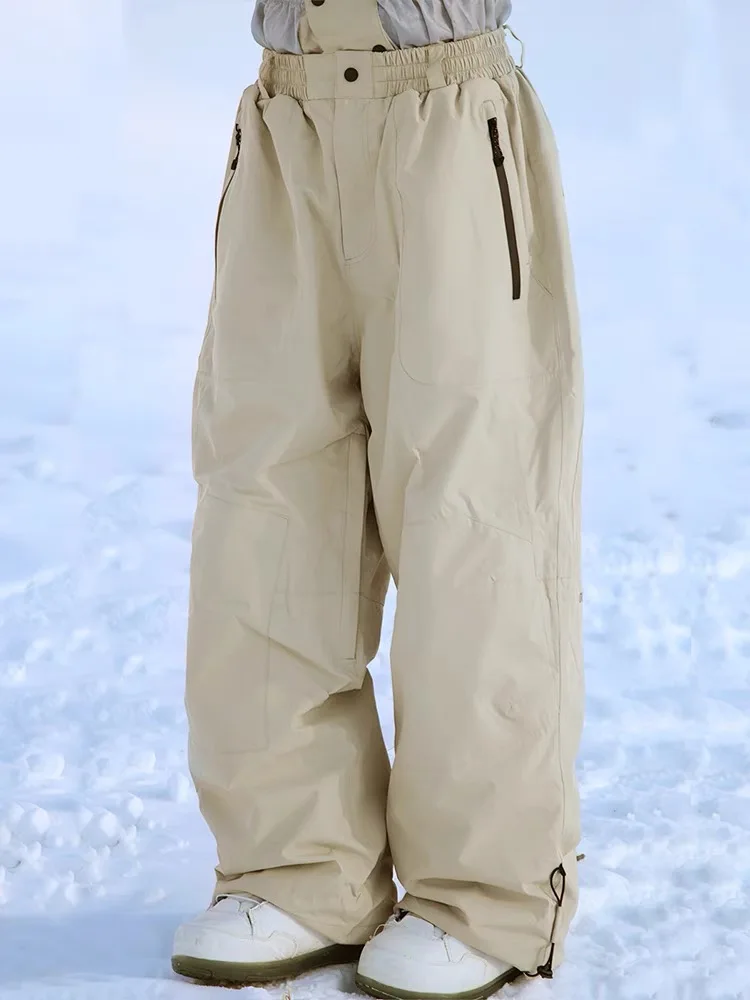 High quality custom ski pants baggy women's ski pants fashion loose-fitting  baggy ski pant  loose and Waterproof Adults