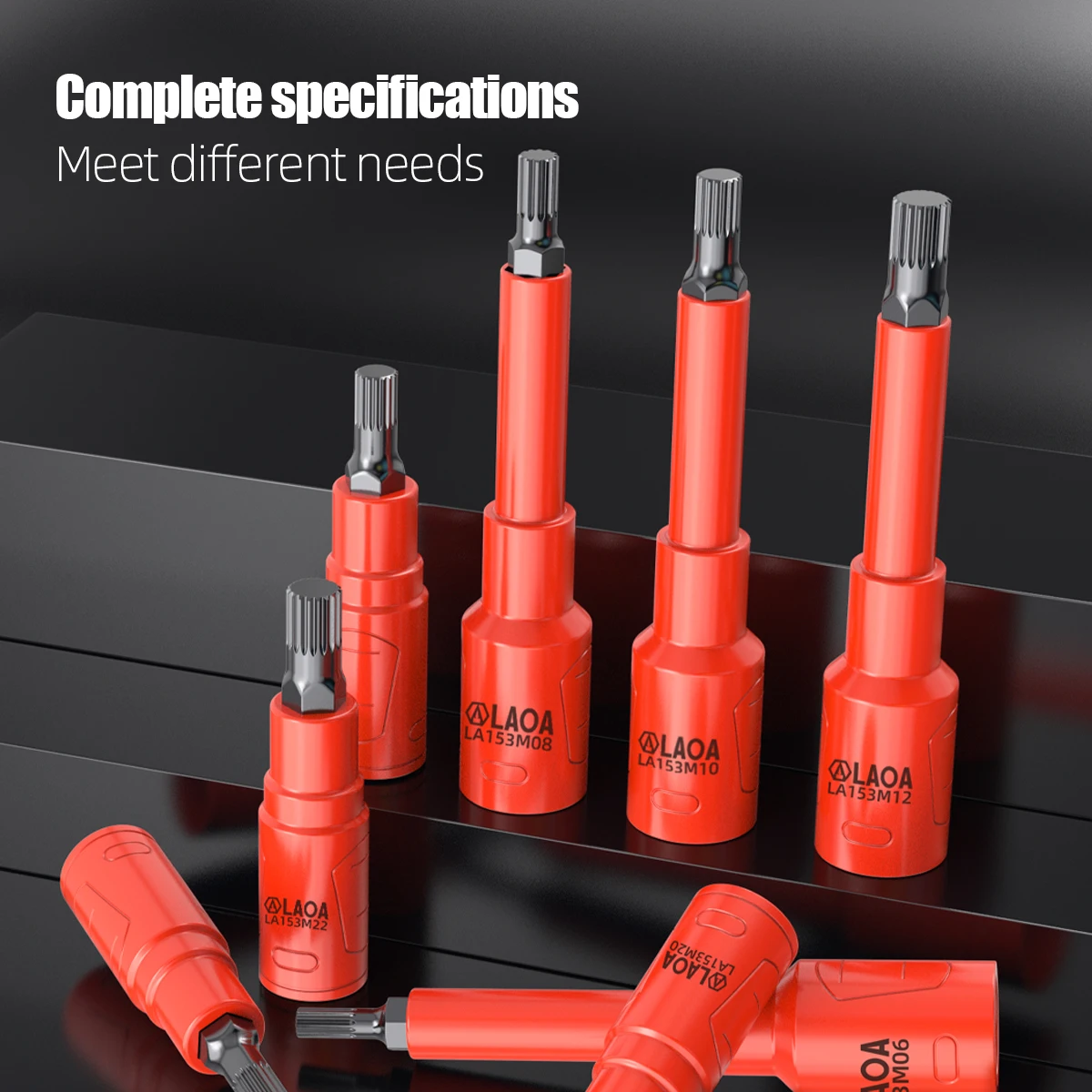 LAOA 12포인트 절연 크롬 바나듐 소켓 어댑터 1/2인치 드라이브 전문가용 공구 세트 (정비공용)