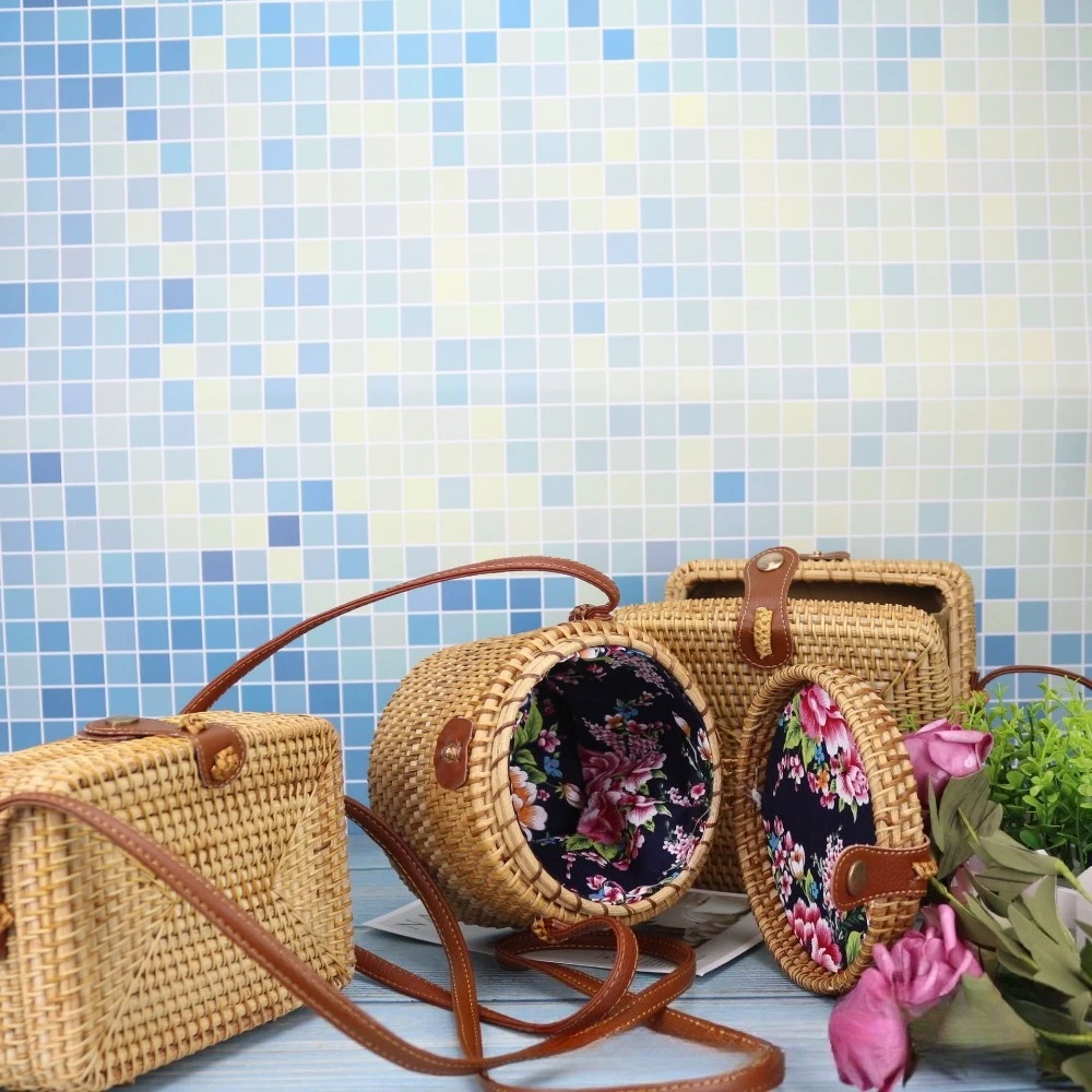 Tas Selempang Anyaman Rotan Bu - Beach Bag Straw ulasan dan harga