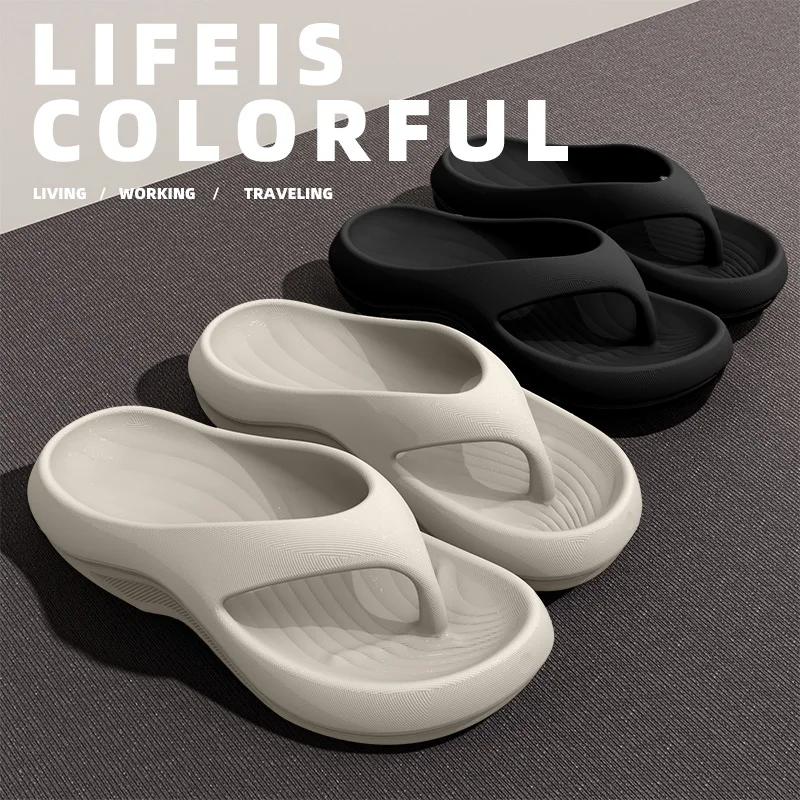 

Women's Thick-Heeled Sandals Anti-Slip Odor-Resistant Outdoor Wearable Flip Flops Comfortable Summer Slippers
