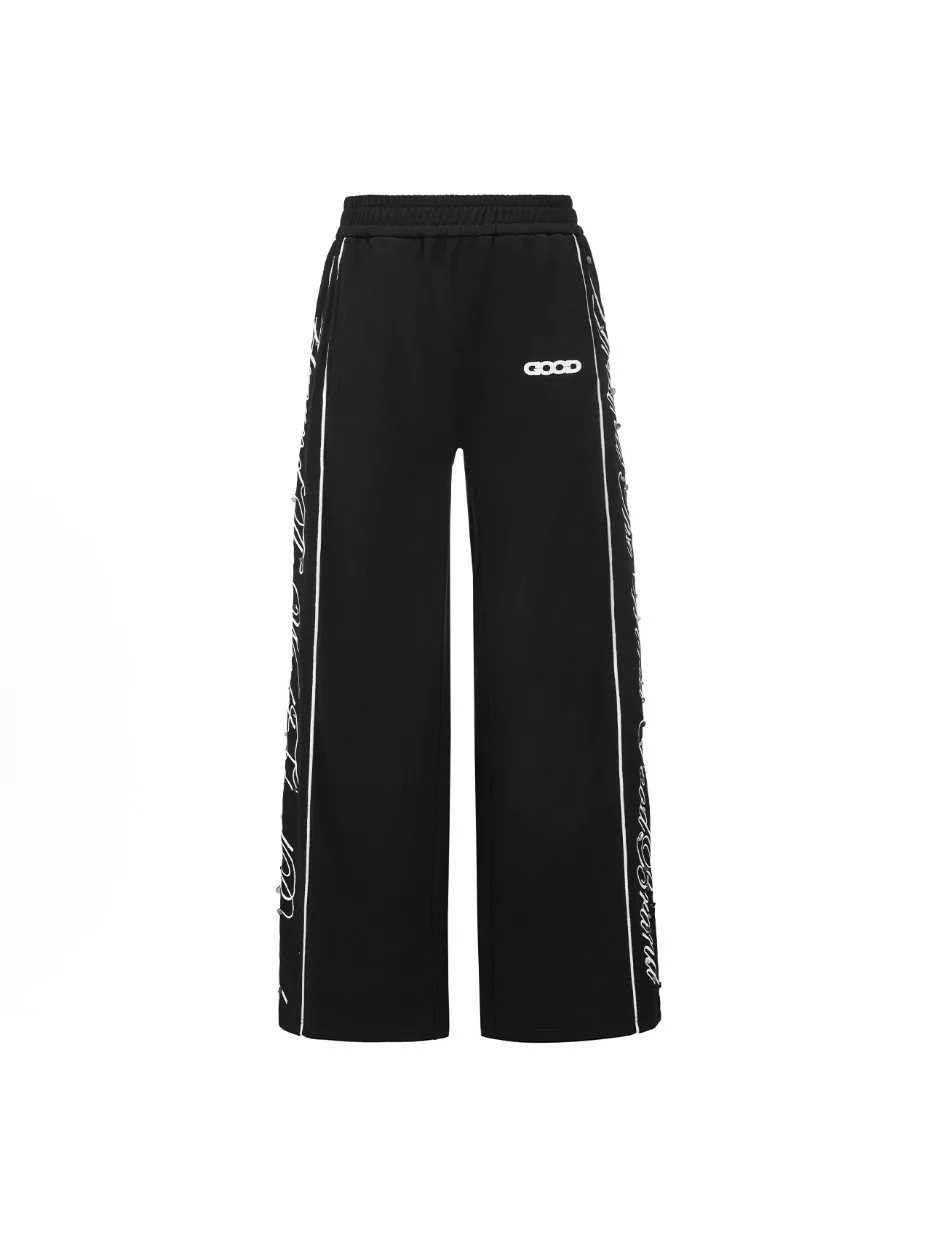 Calças Jeans Unissex de Algodão Premium com Bordado de Diamantes Costurado à Mão, Perna Reta, Estampa Floral de Luxo, Amigáve...