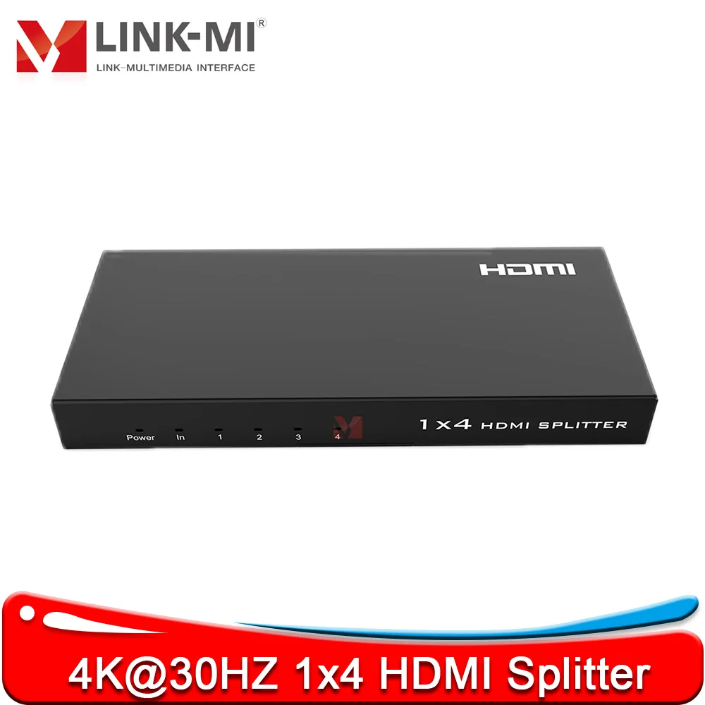 

HDMI-сплиттер LINK-MI 4K@30HZ, 1x4, 1 вход 4 выхода, для ПК, ноутбуков, мониторов