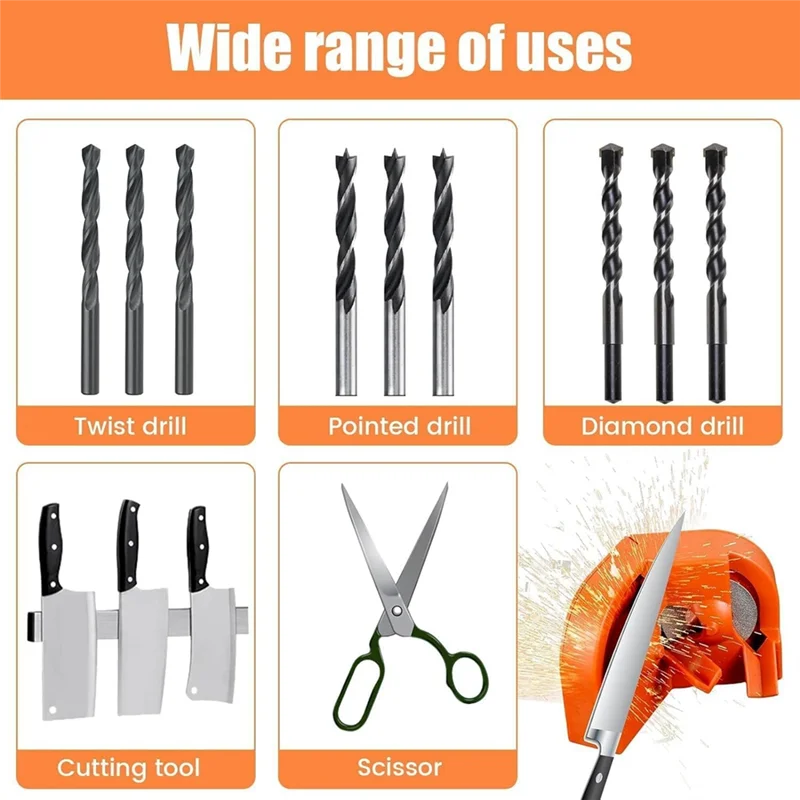 Multipurpose Drill Bit Grinding Sharpener,Drill Bit Sharpener,With 4 Grinding Wheel,Electric Drill Bit Sharpener For Bit