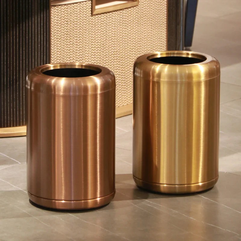 

Leasylife 10L Gold Metal Bathroom Trash Can, Stainless Steel Garbage Bin, for Living Room Bedroom Office Bathroom Hotel Kitchen