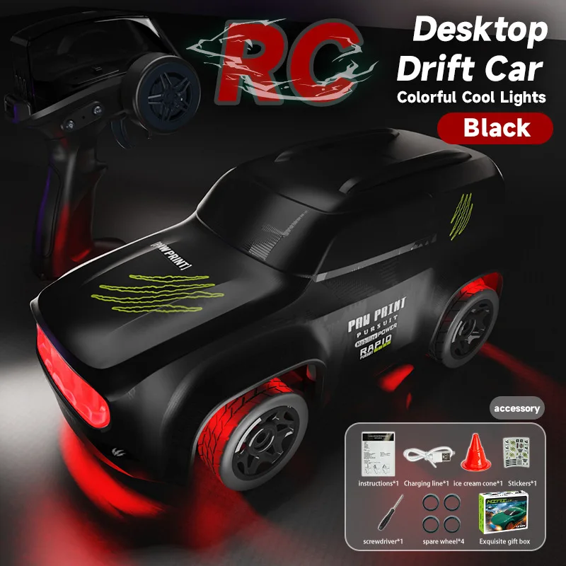 Nieuwe 4WD 2.4GHZ RC Simulatie Mini Drift Auto 1/64 Palm Racing Model Desktop Auto Afstandsbediening GTR Racing Model jongen Speelgoed Gift