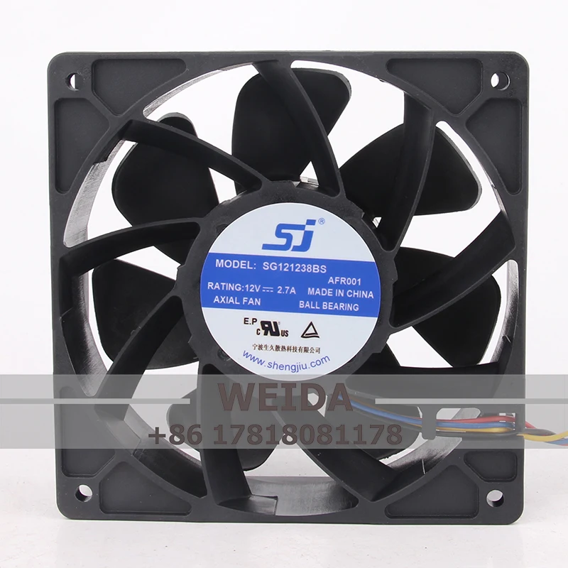 

Case Fan Dual Ball Bearing for SJ SG121238BS 120*120*38mm DC12V 2.7A 12038 High Speed Cooling Fan