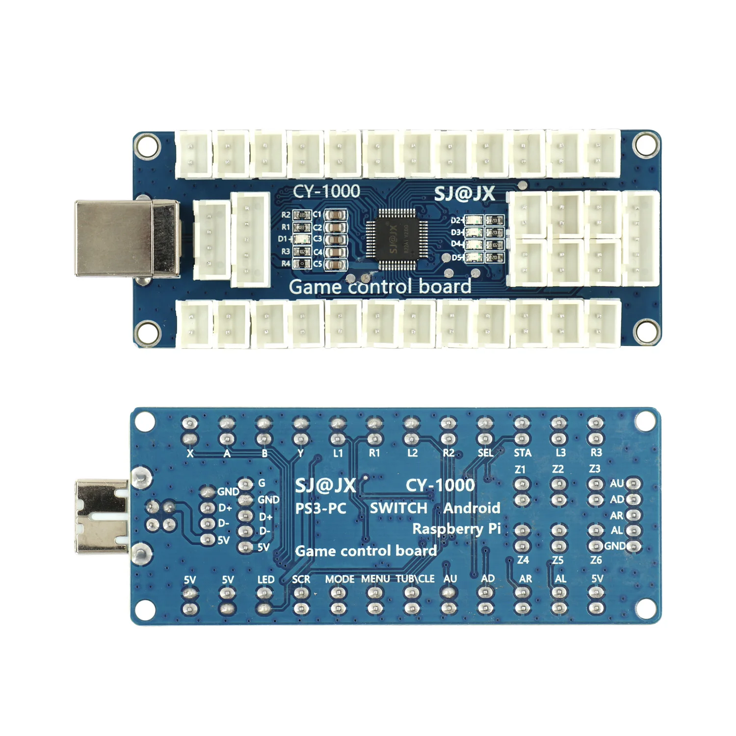 SJ @ JX Arcade Game USB Encoder Board Macro Command Zero Tundaan Tombol Joystick Controller untuk Nintendo Switch PC PS3