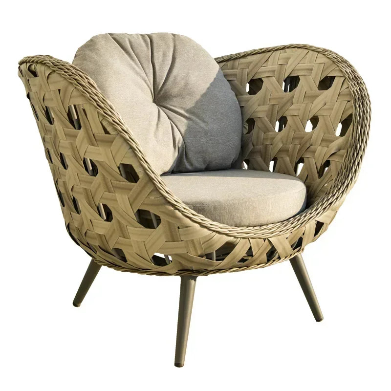 Outdoor-Freizeitsofa Rattan Terrasse Garten Hotel Outdoor Twin Sofa Stuhl Kombination