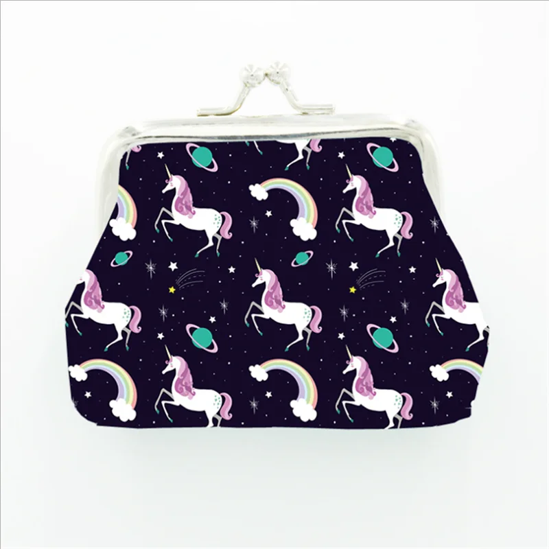 Unicorn Coin Purses Holder Women Mini Change Wallets Girl Money Bag Coin Bag Children Zipper Small Pouch Key Pockets