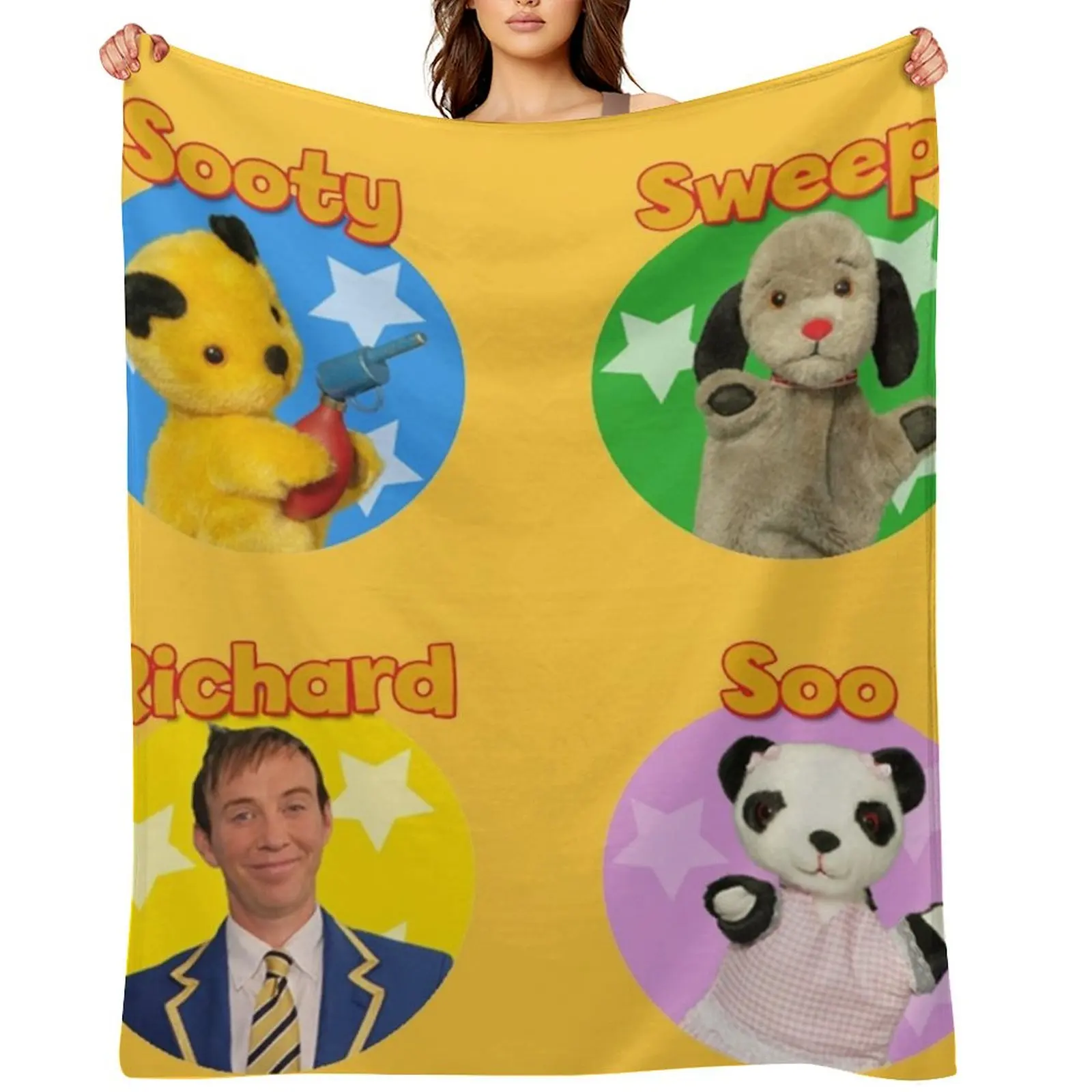 Sooty and sweep stickers Throw Blanket Loose Nap Luxury Brand Soft Plush Plaid Blankets
