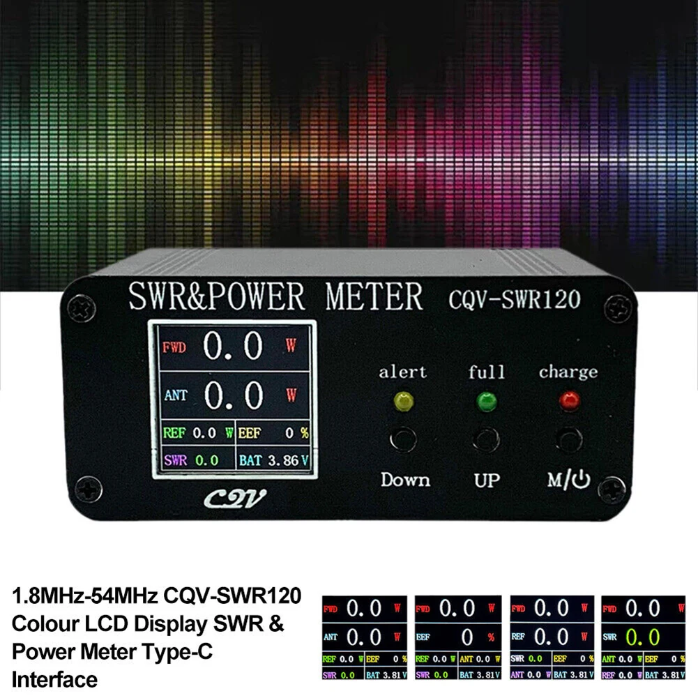 

Black Digital Power Meter Battery Protection Features Digital Meter High VSWR Alarm Measurement Range 0.5-120W