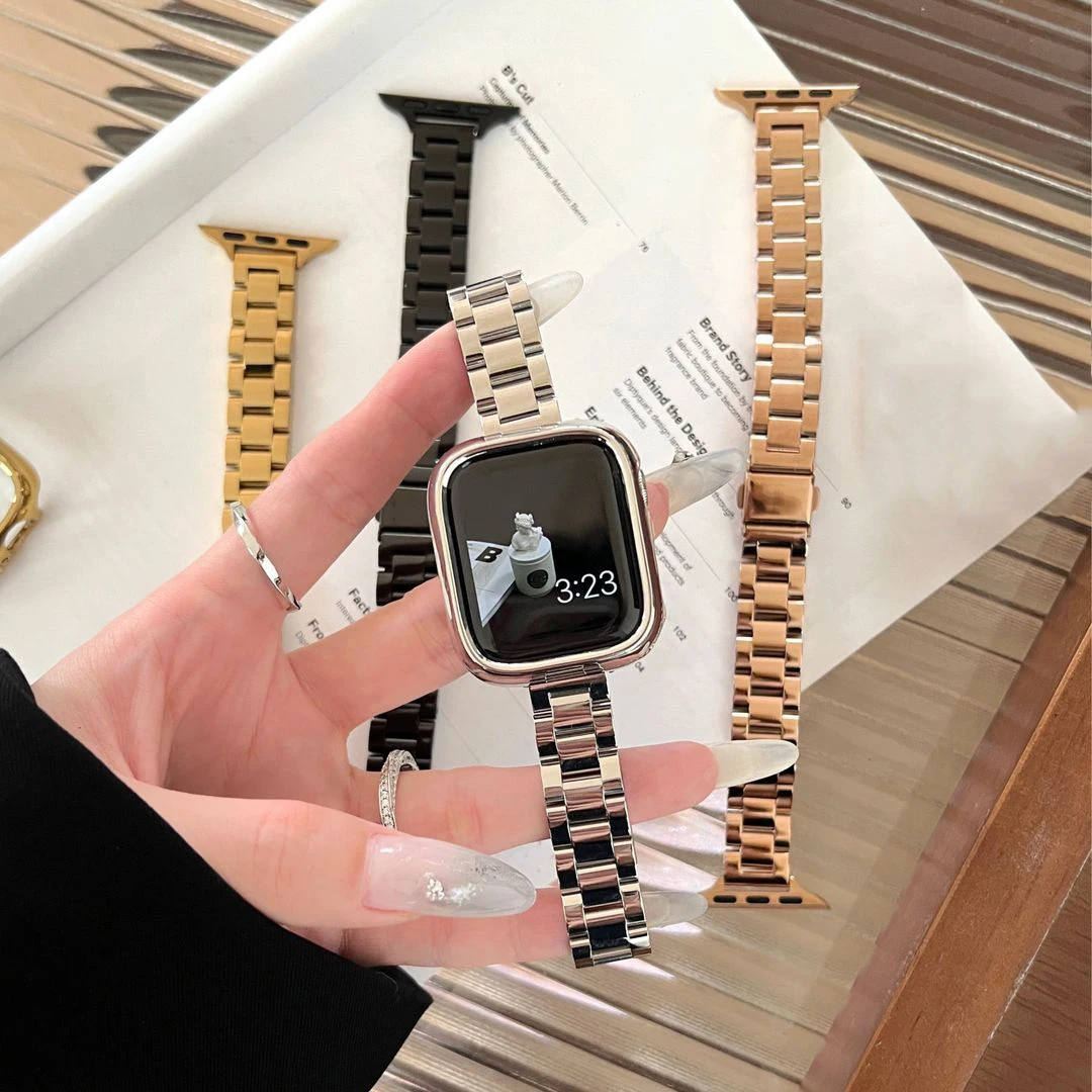 Elegant Slim metal strap for Apple Watch 11 band 42mm 46mm 44mm 40mm 41mm 38 45 Stainless Bracelet iWatch series 10 98765 SE 3