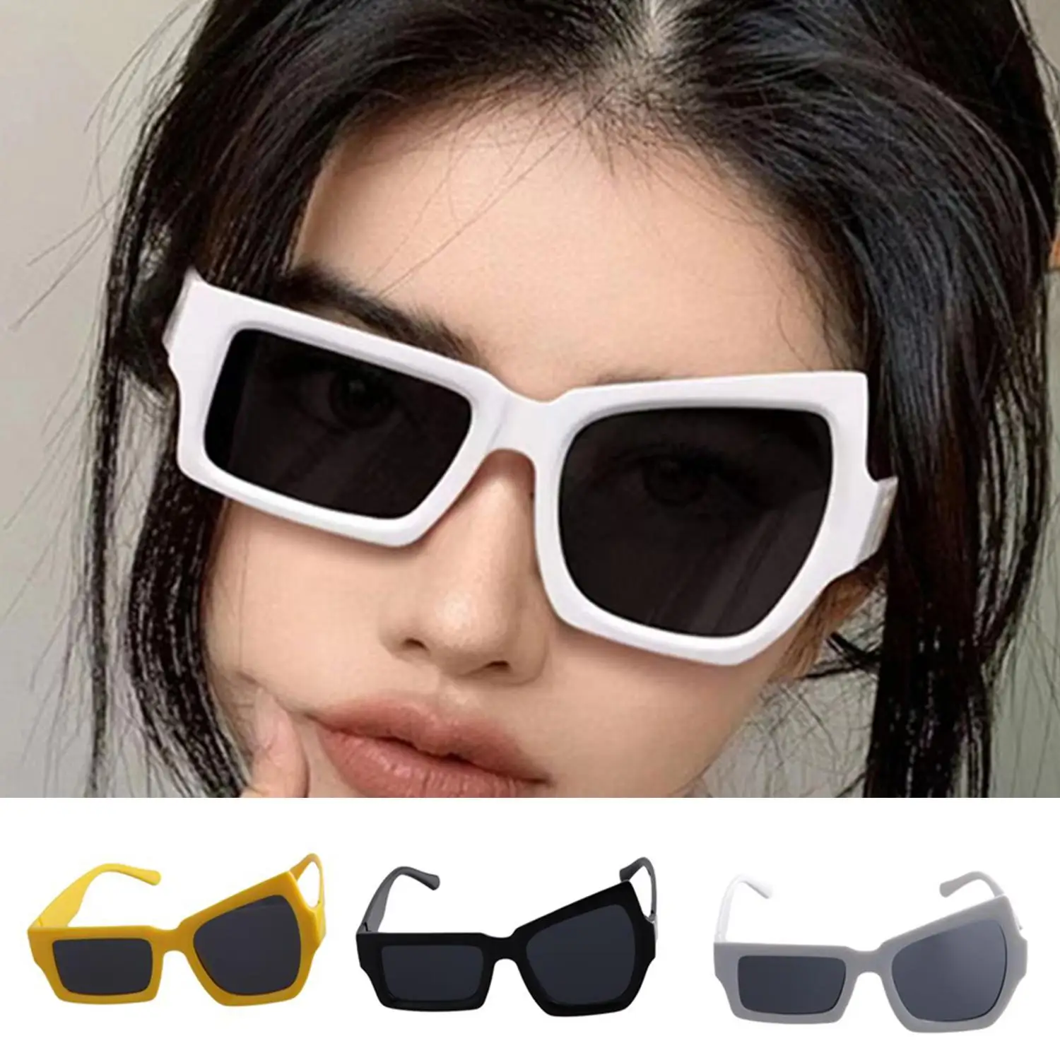 الرجال النساء غير النظامية إطار النظارات الشمسية 2025 العلامة التجارية الفاخرة مصمم نظارات شمسية الرجعية العصرية ظلال للجنسين نظارات نسائية جديد #2