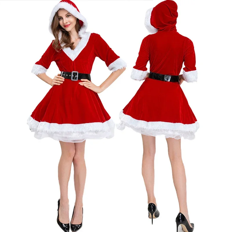 Papai Noel Cosplay Trajes Femininos, Miss Claus Traje, Roupa de Natal, Roupa Sexy, Festa de Carnaval, Ano Novo, Moda