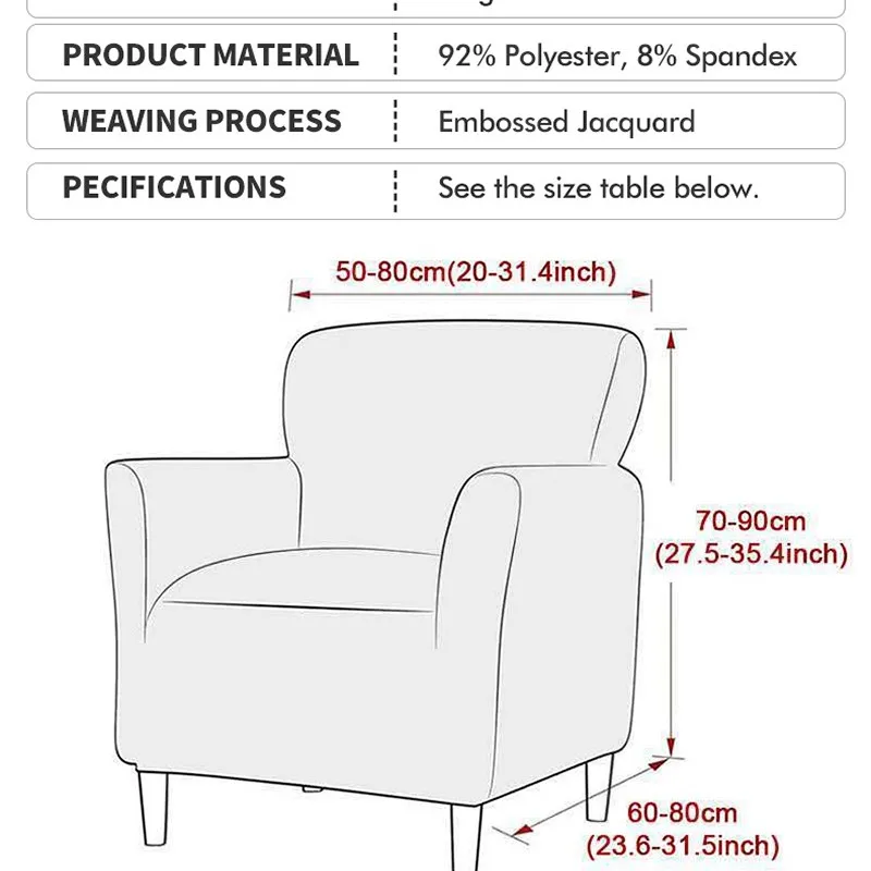 1PC Lounge Chair Cover Elastic Soft Jacquard Armchair Protector Single Sofa Cover Home Bar Counter Hotel Nordic Home Decor