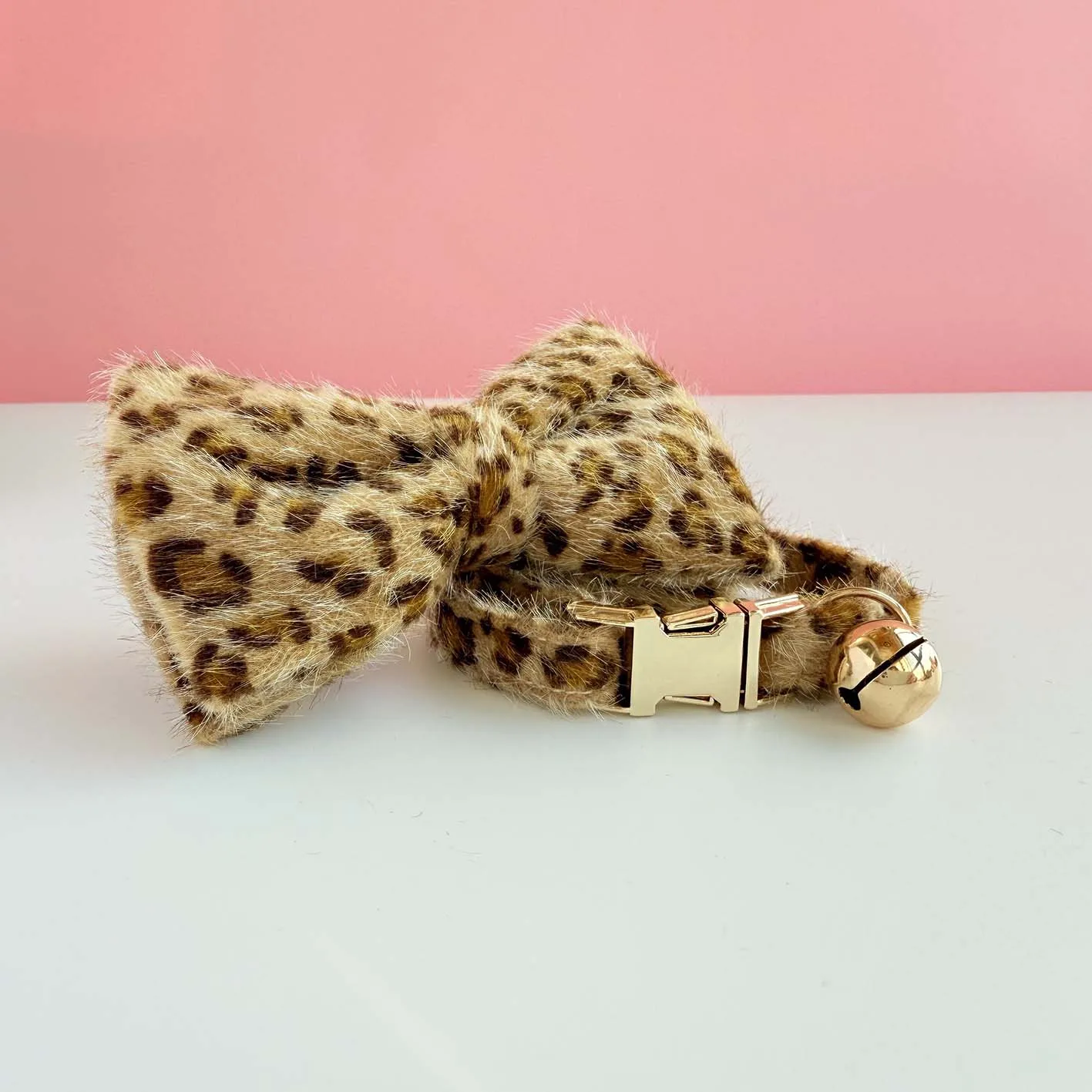 Personalized Leopard Print Cat Collar With Bell Adjustable Kitten_voghion.com