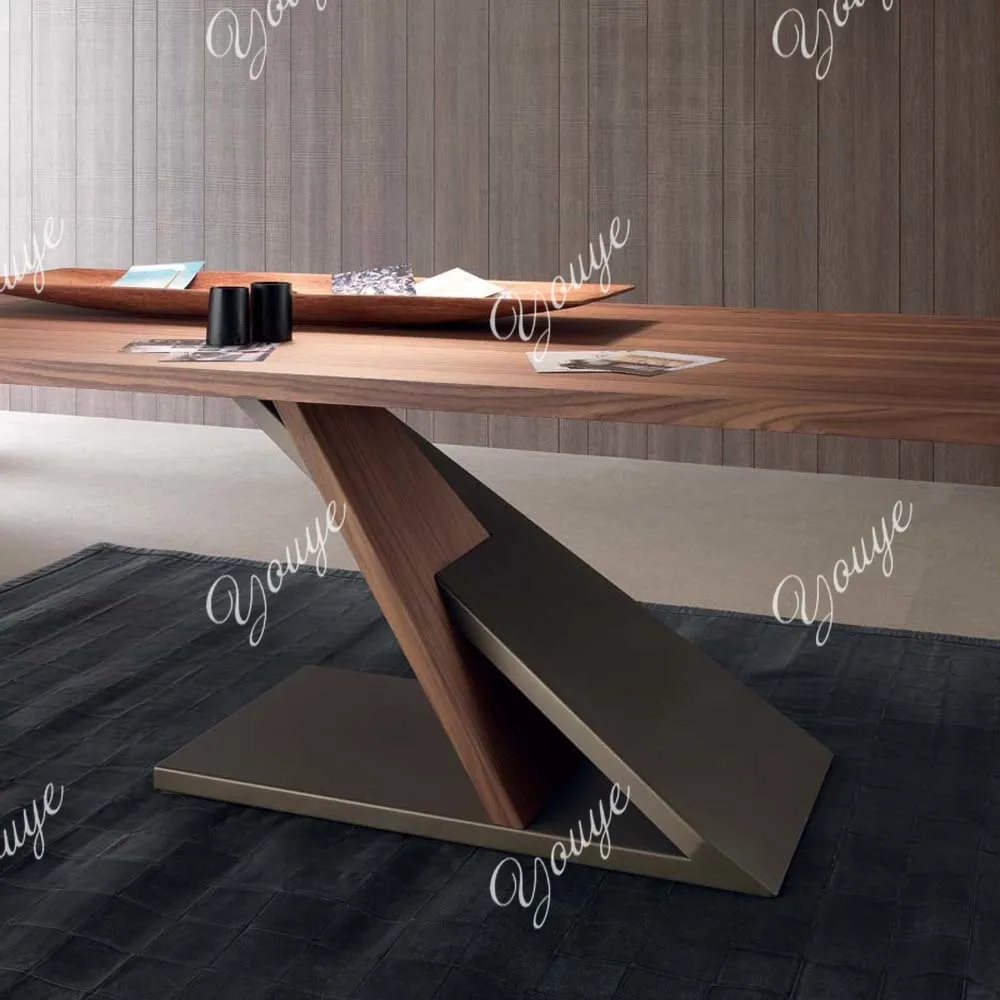 Simple modern conference table Solid wood long table Home designer workbench Light luxury long desk