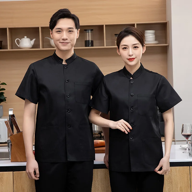 Dining Chef Uniform Spring and Summer Men's Cafeteria Restaurant S Kitchen Work Clothes Short Sleeve Women's Cake Baking Tooling