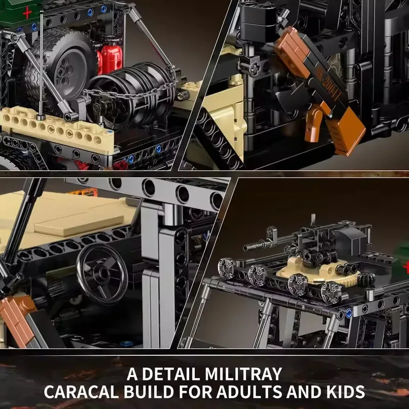 テクニカル RC カラカルモデル特殊突撃車両ビルディングブロック組み立て MOC 軍用車教育玩具大人男の子