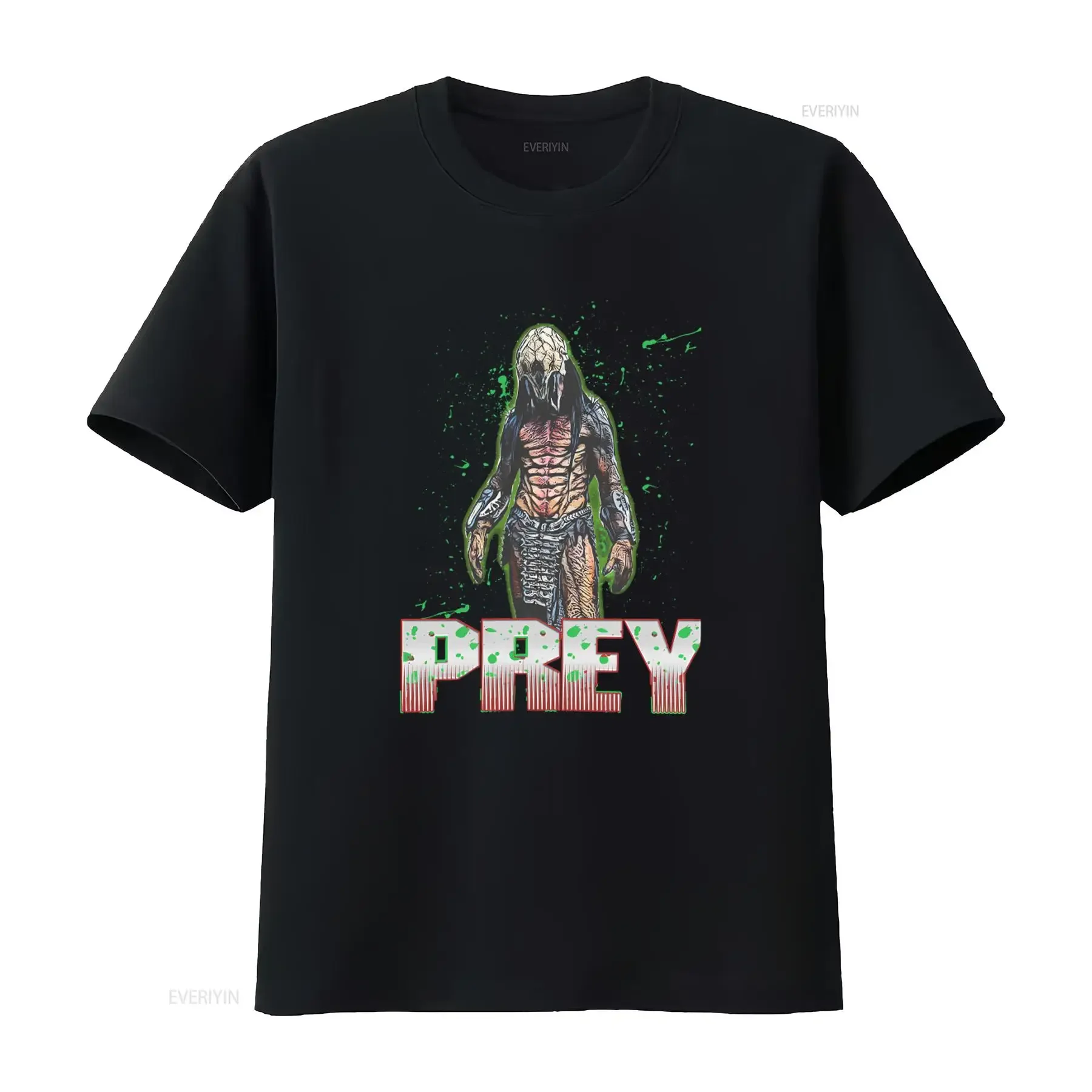 Prey Movie T-Shirt mit Horror-Klassiker-Print „The Predator“, Vintage-Waschung, Unisex, leicht gewaschen, für den Alltag geeignet, mit Grafik