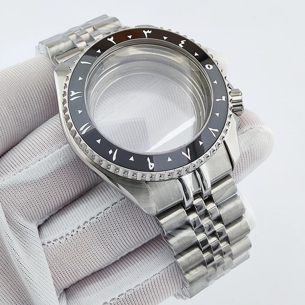 SKX007 ساعة مجموعة حافظة نص عربي الحافة NH35 حافظة الياقوت الزجاج مقاوم للماء يناسب 28.5 مللي متر حافظة الطلب NH35 ساعة