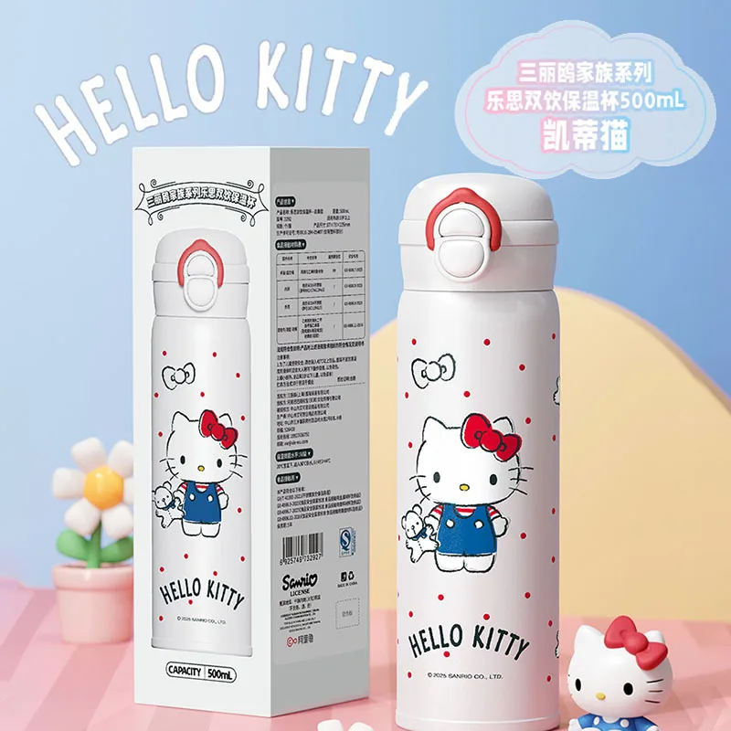 

Кружка Sanrio Hello KittyThermo Cinnamoroll My Meldoy, бутылка для воды, соломенный стакан, чайник SS316, кавайная детская студенческая чашка для питья, подарок