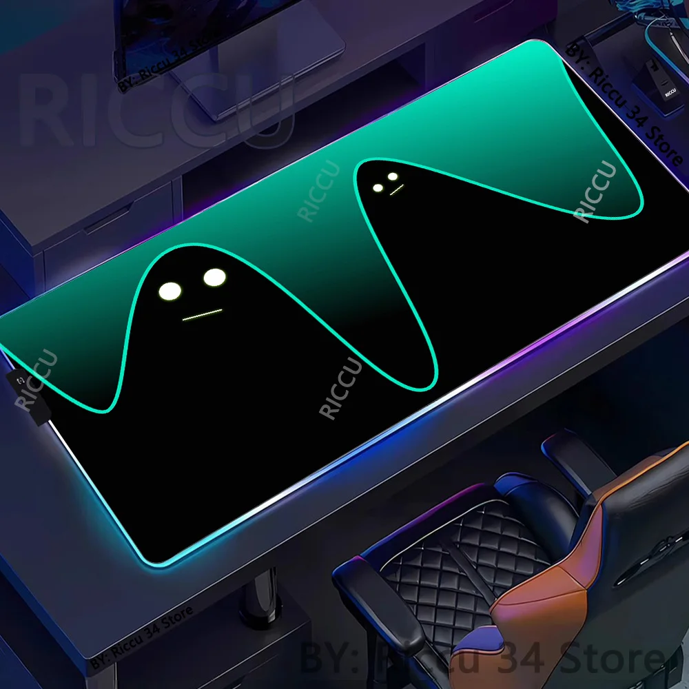 

RGB Ghost Mausepad on The Table Office Gamer Accessories Keyboard XXL Mouse Gamer Rug Silhouette Plammat Desk Mat Gaming MatPad