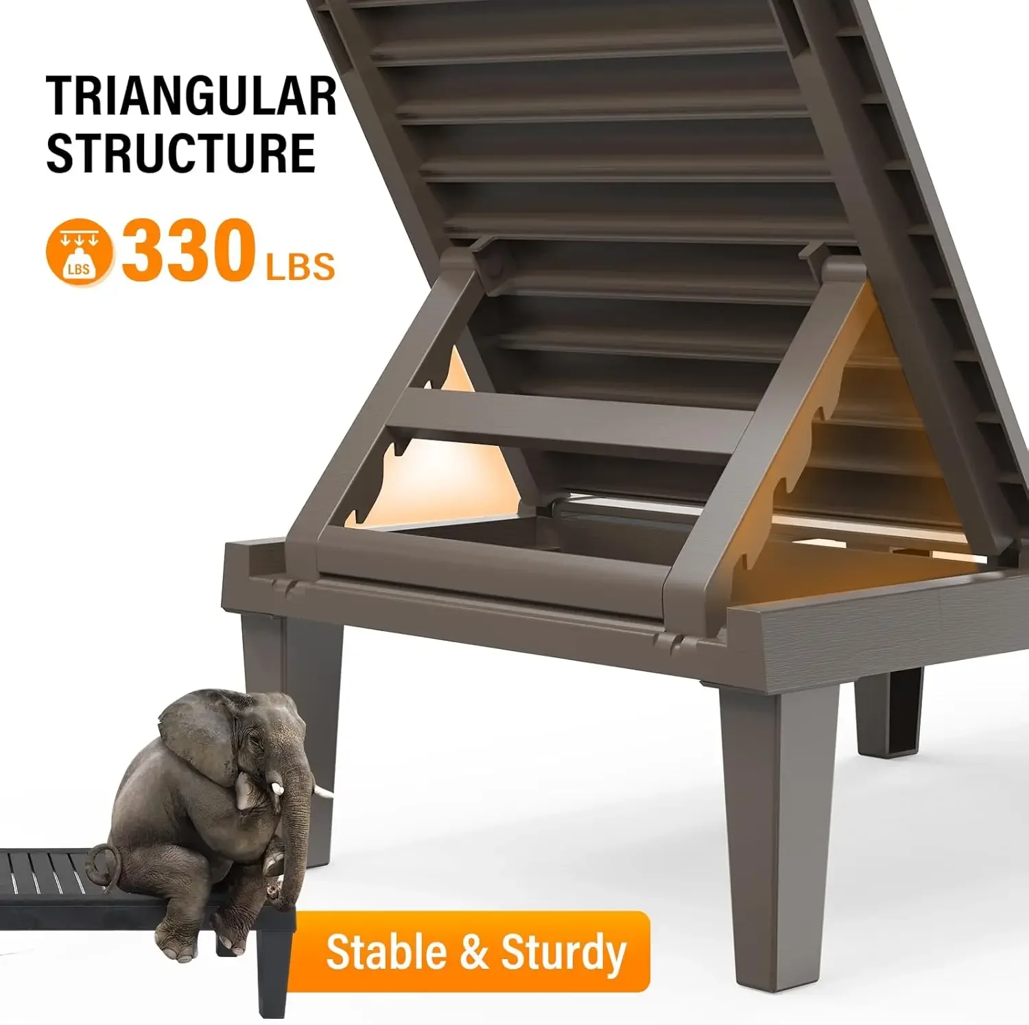 [عرض لفترة محدودة، اليوم فقط! ]طقم كراسي استرخاء خارجية مكونة من 2، كرسي صالة خارجي مقاوم للماء مع 5 مستويات قابلة للتعديل B