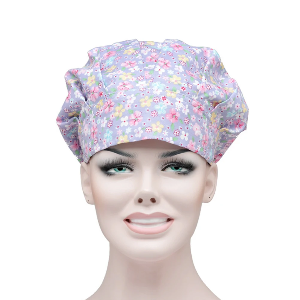 

Work Hat Nurse Cap Chef Hat Women Pink Bonnet Operating Room Doctor Scrub Caps Comfortable Cotton Sweat Absorb Dustproof Hair