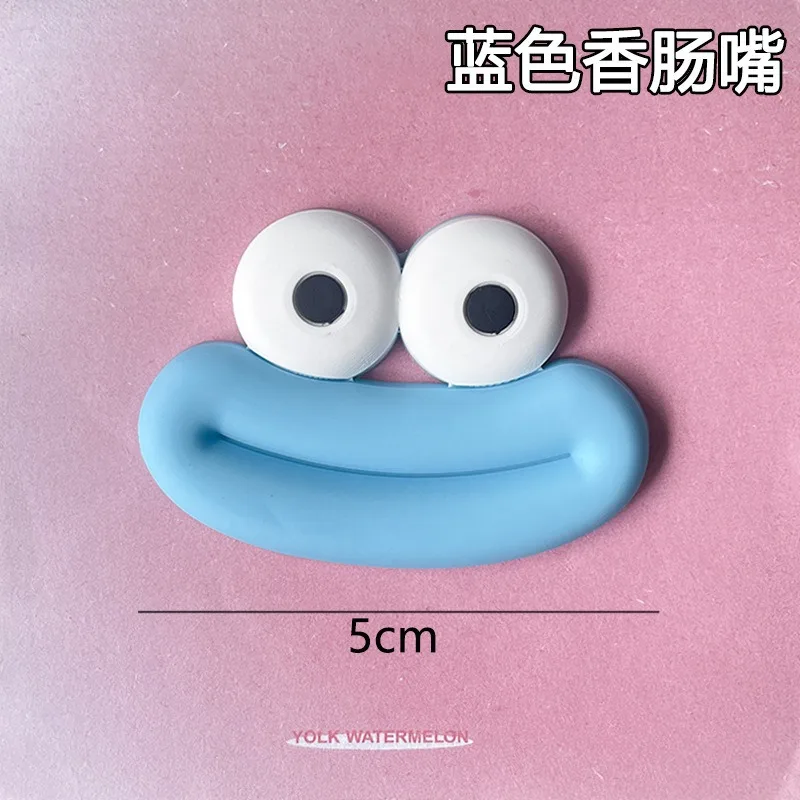 

Funny sausage mouth sticker cartoon phone case DIY refrigerator sticker PVC hole shoe buckle shoe flower soft rubber wholesale 1