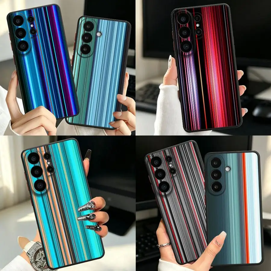 Case for Samsung Galaxy S26 S22 S20 FE S25 Ultra Note 20 Ultra 10+ S23 FE S21 S24 Plus Funda Back Phone Cover Stripe Printed