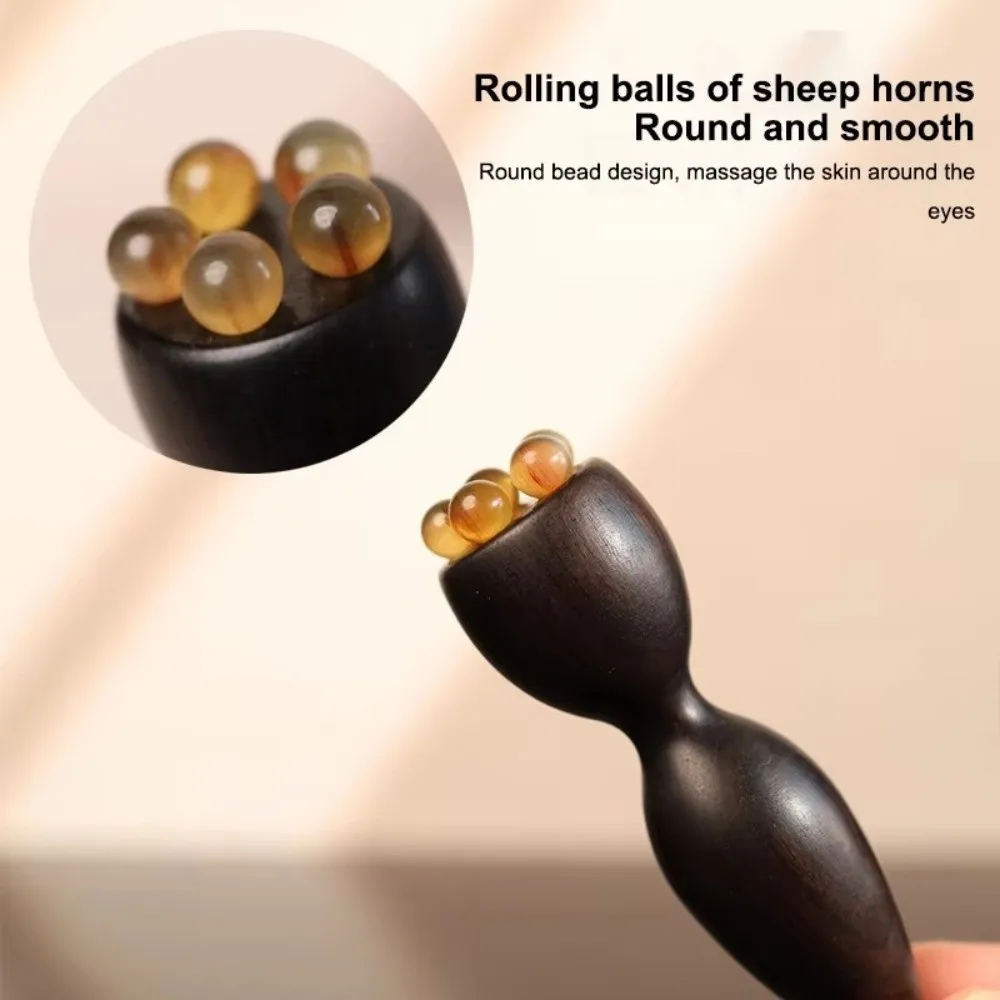 New Lotus Shape Facial Massager Natural Material Smooth Surface Face Massage Stick Portable Massage Roller Facial Care